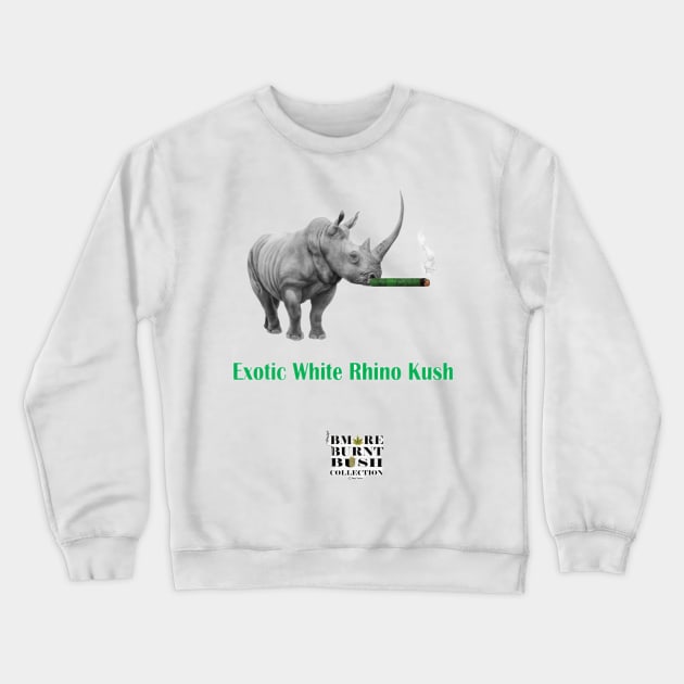 Exotic White Rhino Kush Crewneck Sweatshirt by ArTaylor